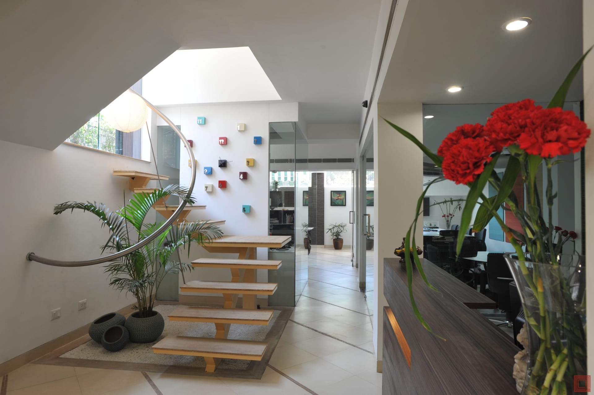 Ultra-realistic cinematic architectural shot of a premium workspace 1